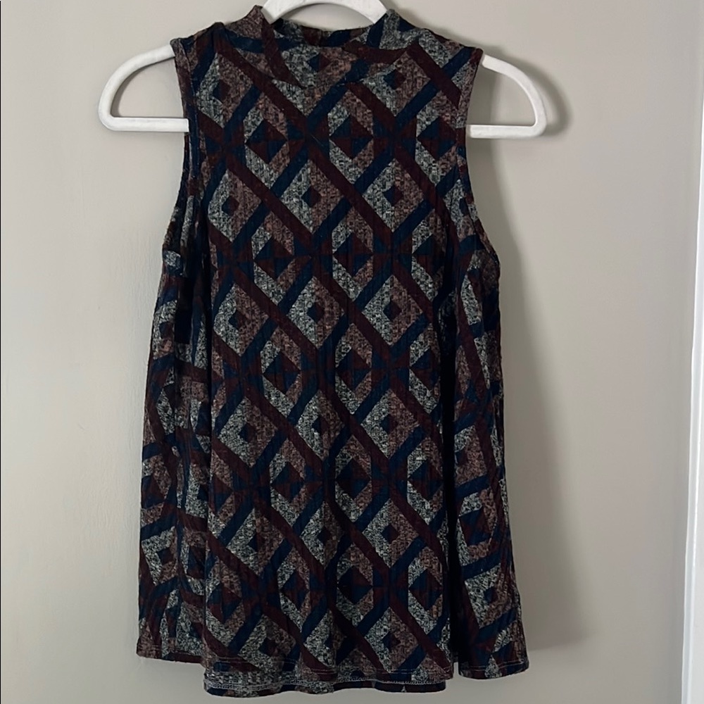 Bobeau Multicolor Patterned Knit Top Small